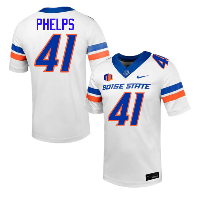 Boen Phelps Jersey, Boise State Broncos College Football Jersey College Uniforms-White  Boen Phelps Jersey, Boise State Broncos College Football Jersey College Uniforms-White